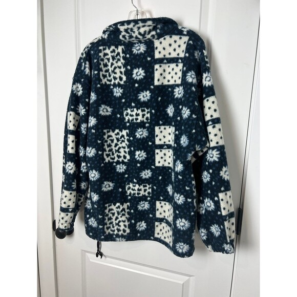 POLAR FORCE WHITE BLUE OVERSIZED FLEECE VTG SIZE MEDIUM - Picture 6 of 9